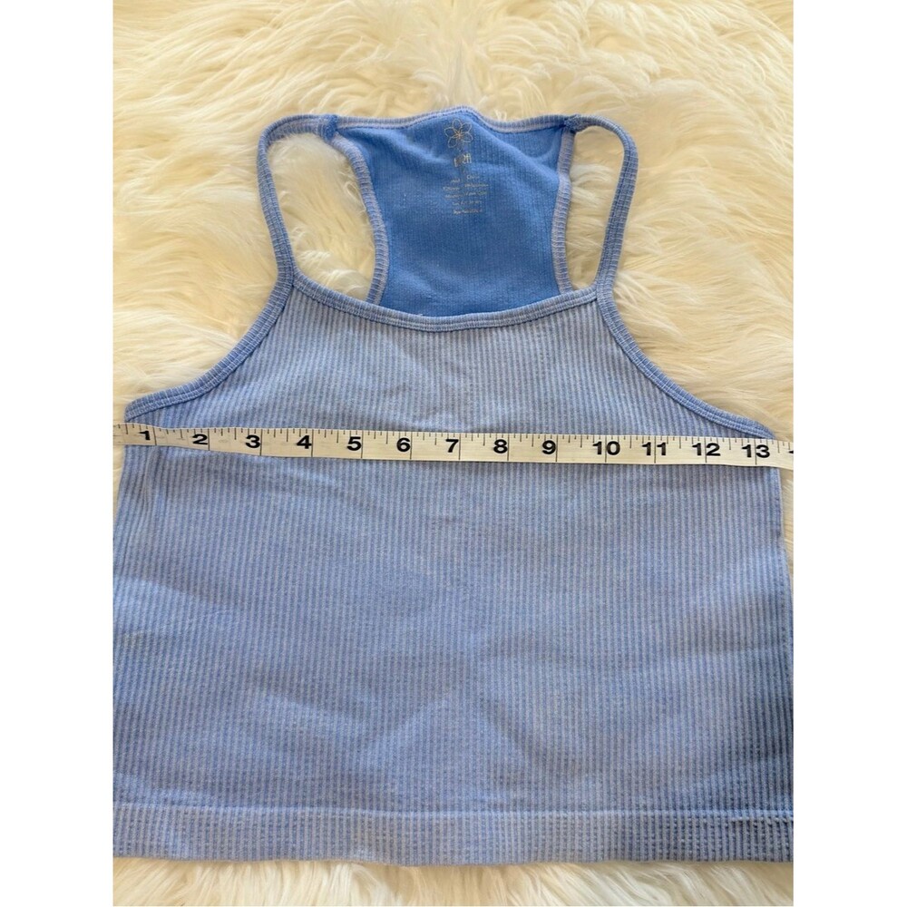 Aura Light Blue Ribbed Racerback Tank Top